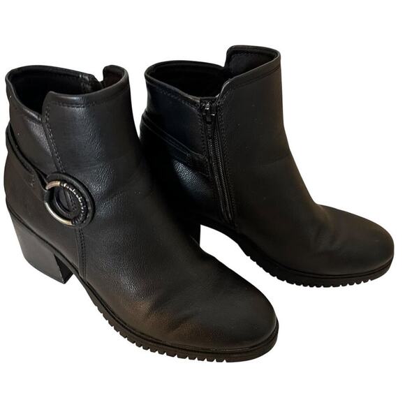 Baretraps Felicia Vegan Leather Chunky Heel Side Zip Black Ankle Boots Sz 8.5 M - Picture 9 of 16